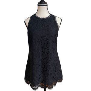 CAbi Black Sleeveless Blouse with Lace